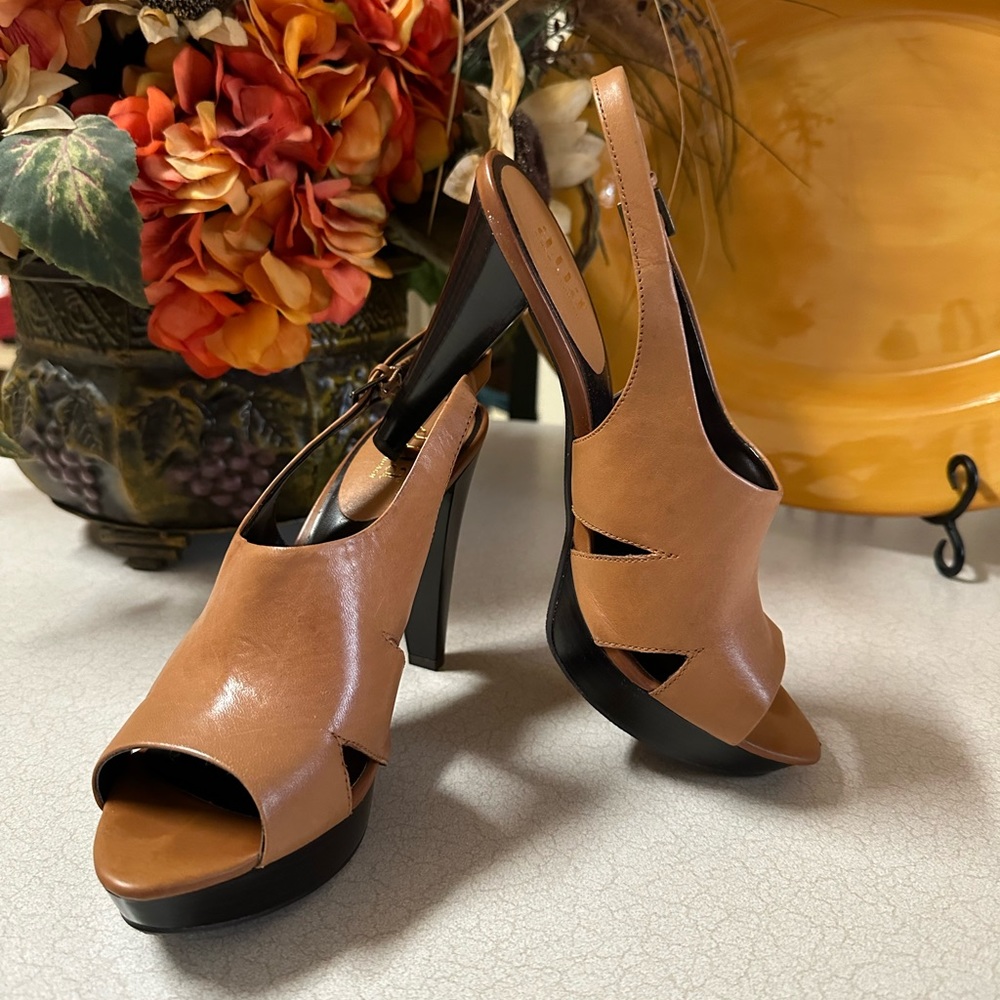 Ana® Gorgeous Cognac Open-Toe 4” Heel Sandals 🧡🤎